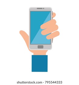 smartphone device with hand human