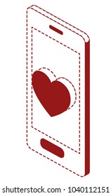 smartphone device with heart love