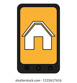 smartphone device with home icon