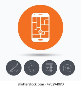 Smartphone device icon. Go symbol.