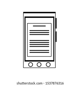 smartphone device icon over white background, vector illustration