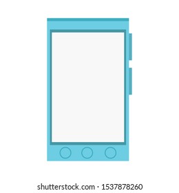 Smartphone device icon over white background, vector illustration