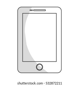 smartphone device icon over white background. vector illustration