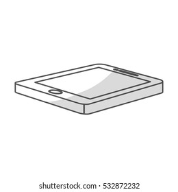 smartphone device icon over white background. vector illustration