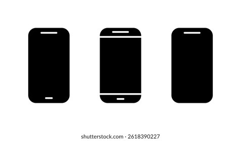 Smartphone device icon set isolated on white background. Mobile phone, cellphone sign symbol