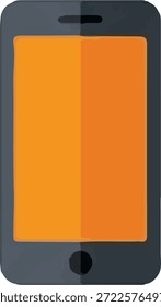 Ilustración de dispositivo de teléfono inteligente con pantalla naranja