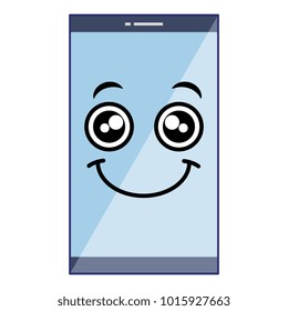 smartphone device kawaii character