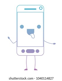 smartphone device kawaii character