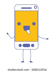 smartphone device kawaii character