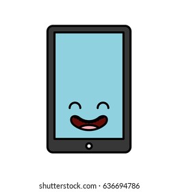 smartphone device kawaii character