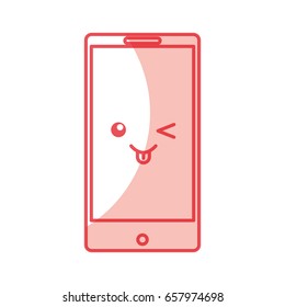 smartphone device kawaii character