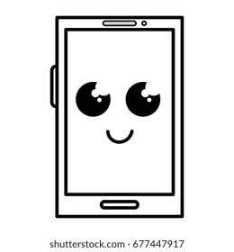 smartphone device kawaii character