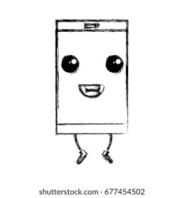 smartphone device kawaii character