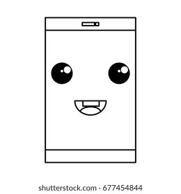 smartphone device kawaii character