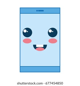 smartphone device kawaii character