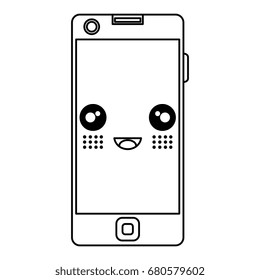 smartphone device kawaii character