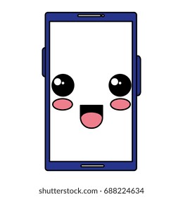 smartphone device kawaii character