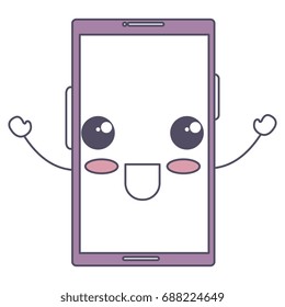 smartphone device kawaii character
