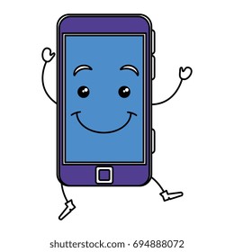 smartphone device kawaii character