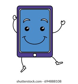smartphone device kawaii character