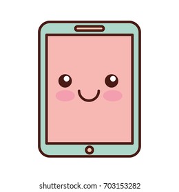 smartphone device kawaii character