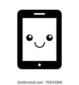 smartphone device kawaii character