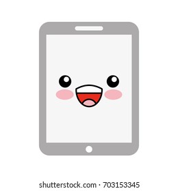 smartphone device kawaii character
