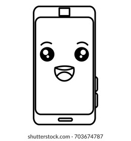 smartphone device kawaii character