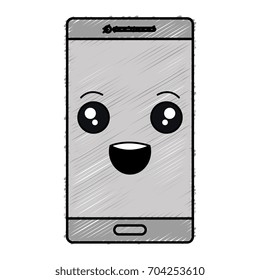 smartphone device kawaii character