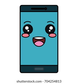 smartphone device kawaii character