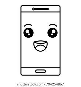 smartphone device kawaii character