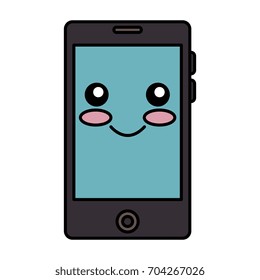 smartphone device kawaii character