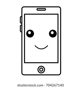 smartphone device kawaii character