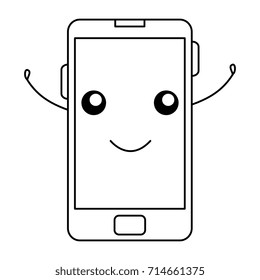 smartphone device kawaii character
