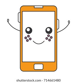smartphone device kawaii character