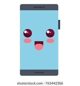 smartphone device kawaii character
