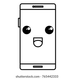 smartphone device kawaii character