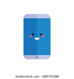 smartphone device kawaii comic character vector illustration design