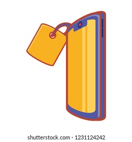 smartphone device with label isolated icon
