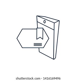 smartphone device with label vector ilustration