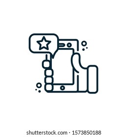 smartphone device line style icon vector illustration design