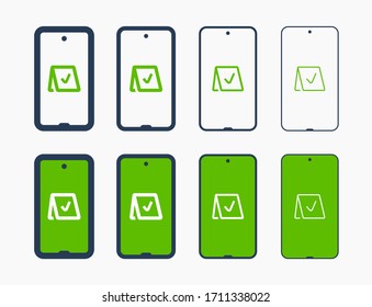 Icono vectorial de línea de dispositivo Smartphone. Símbolo de pantalla táctil. Iconos de silueta de reserva para el diseño web. El Tablet ha hecho un icono plano para el diseño de aplicaciones. Signo de reserva moderno gadget mínimo iconos planos lineales