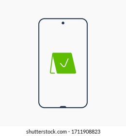 Icono vectorial de línea de dispositivo Smartphone. Símbolo de pantalla táctil. Iconos de silueta de reserva para el diseño web. El Tablet ha hecho un icono plano para el diseño de aplicaciones. Signo de reserva moderno gadget mínimo iconos planos lineales