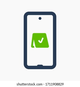 Vektorillustration für Smartphone-Geräte. Touchscreen-Symbol. Reservierung Silhouette-Symbole für Web-Design. Tablet done flach Symbol für App-Design. Modernes Gadget-Reservefeld minimale flache lineare Symbole