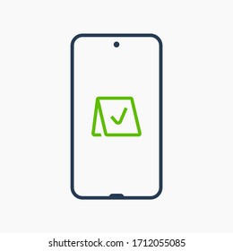 Icono vectorial de línea de dispositivo Smartphone. Símbolo de pantalla táctil. Iconos de silueta de reserva para el diseño web. El Tablet ha hecho un icono plano para el diseño de aplicaciones. Signo de reserva moderno gadget mínimo iconos planos lineales
