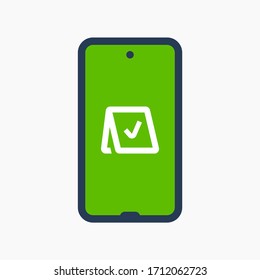 Icono vectorial de línea de dispositivo Smartphone. Símbolo de pantalla táctil. Iconos de silueta de reserva para el diseño web. El Tablet ha hecho un icono plano para el diseño de aplicaciones. Signo de reserva moderno gadget mínimo iconos planos lineales