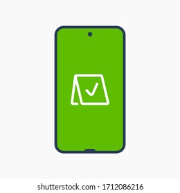 Smartphone device line vector icon. Touchscreen symbol. Reservation silhouette icons set for web design. Tablet done flat icon for app design. Modern gadget reserve sign minimal flat linear icons