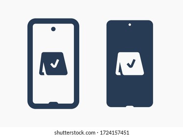 Icono vectorial de línea de dispositivo Smartphone. Símbolo de pantalla táctil. Iconos de silueta de reserva para el diseño web. El Tablet ha hecho un icono plano para el diseño de aplicaciones. Signo de reserva moderno gadget mínimo iconos planos lineales