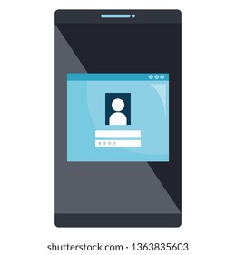 smartphone device with login menu