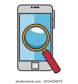 smartphone device with magnifying glass